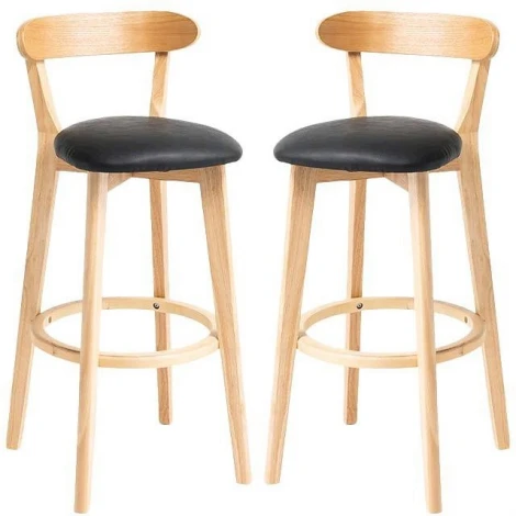 Набор из 2 стульев барных Elevate Zenith Hesby (Бук/Ткань) арт.HSBI_B016_wooden_beigef_2