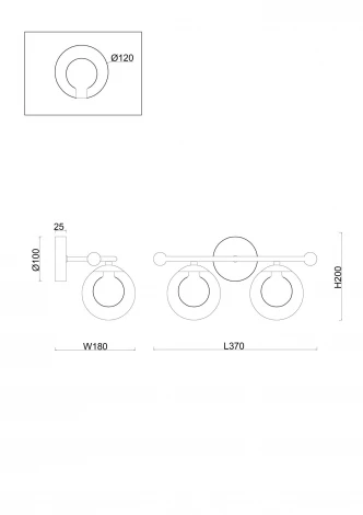 Настенный светильник Freya Lumos FR5262WL-02BS шарики