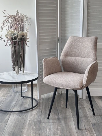 Стул ГРИН 360 град. поворот. цвет NS-04 Крем, букле / черный каркас M-City 64743