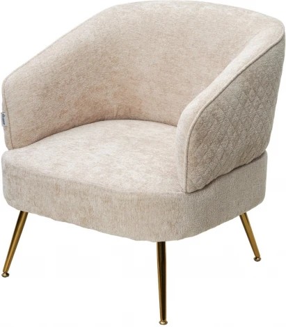 Кресло M-City MUSSELS 3018-10 Бежевый, шенилл / золотой каркас