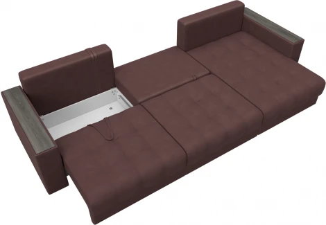 Диван угловой с декором Лига-049 НПБ Лонг Лига Диванов (Замша) арт.128511