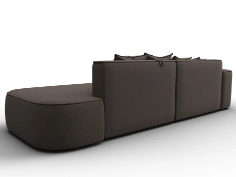 Диван угловой Лига-065 угол левый (ДСП/Пластик/Рогожка/Коричневый) Лига Диванов 129798L