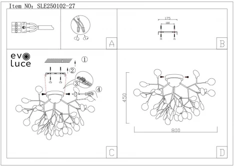 Потолочная люстра Evoluce Avola SLE250102-27