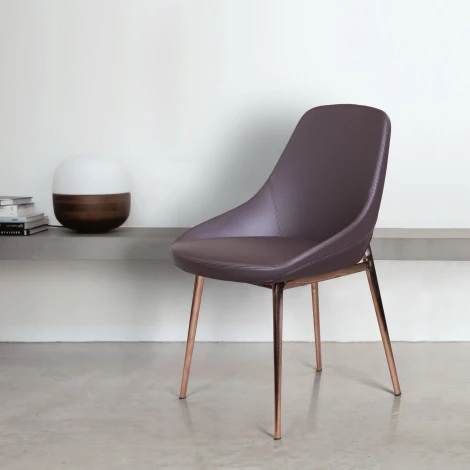 Стул Oscar экокожа soft touch коричневый, декор розовое золото Top Concept 2001000000654