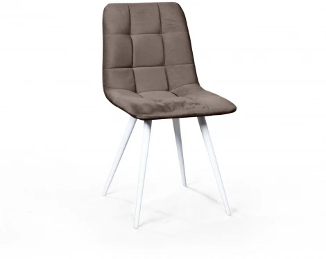 Стул UNO, бархат пепельно-бежевый 25 / белый конус Top Concept UNO 76616