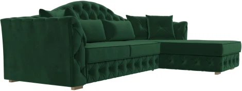 Диван угловой Артис правый угол (Зеленый/Велюр) Лига Диванов арт.121584