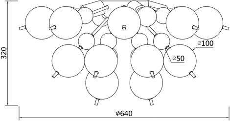 Потолочная люстра Maytoni Bolla MOD133CL-04BS (220V, шарики, молекулы)