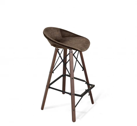 Стул барный Sheffilton SHT-ST19-SF1/S80 коричневый трюфель/темный орех/черный 3827109003