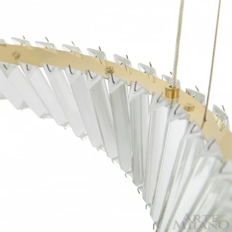 Подвесной светильник Arte Milano Venezia 318311/D600 GD (регулировка яркости, LED, 220V, хрусталь, пульт управления, на тросе, кольцо)