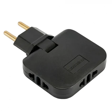 Разветвитель сетевой 3-х местный без заземления (черный) Stekker 50068