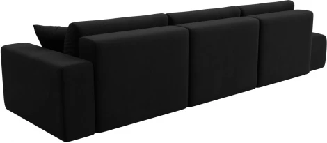 Диван прямой Лига-036 НПБ Модерн Лонг подлокотник справа (Черный/Микровельвет) Лига Диванов арт.121348