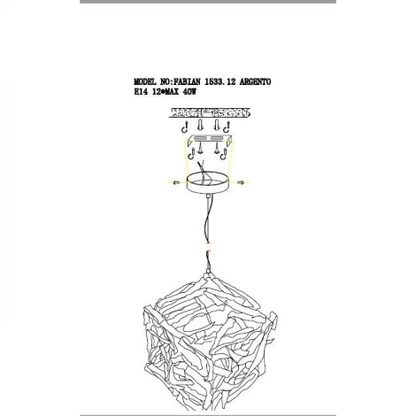 Подвесной светильник Lucia Tucci Fabian 1533.12 ARGENTO