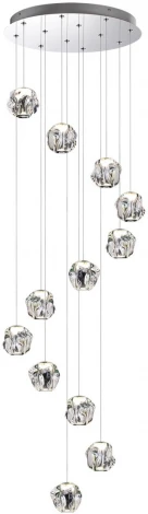 Потолочная каскадная люстра Odeon Light Jemstone 5084/60L хром/прозрачный/металл/акрил LED 60W 4000K 3000Лм (220V, на проводе)