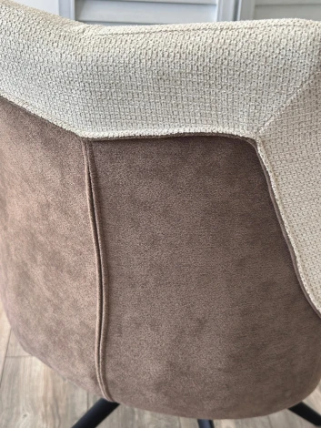 Стул PONTUS 360 град. поворот. KN01-05 Бежевый/ BZ1046-21 Коричневый/ Черный, ®DISAUR