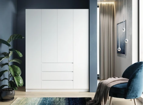 Шкаф Woodville Мадера ЛДСП белый 520852