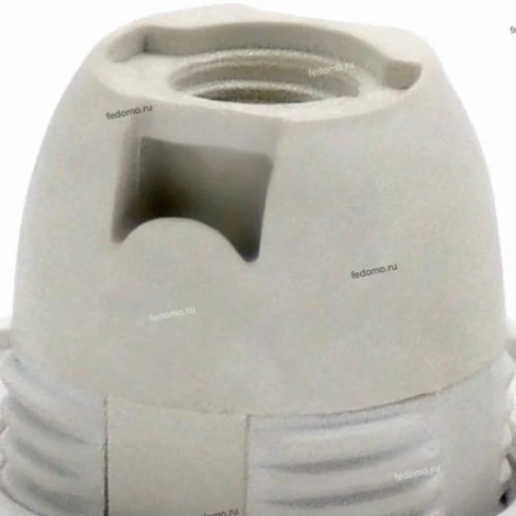 Патрон E14 с фиксирующим кольцом Horoz, белый