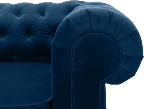 Диван Chesterfield ОГОГО (арт.344564), (Ткань/Синий)