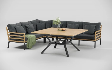 Комплект садовой мебели Patio Calma серая, тик/алюминий Gardenini LPPCLMML.010800.S4