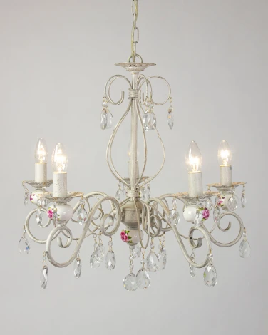 Подвесная люстра Abrasax MDK9431/5AWhite (220V, на цепи, свеча)