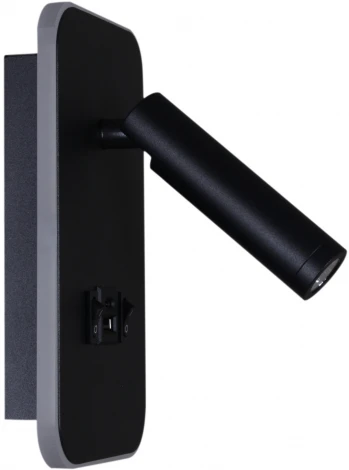 Настенный светильник светодиодный Reluce 86204-9.2-001KT LED12W+USB BK (220V, выключатель)