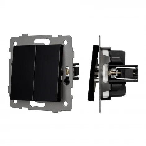 Механизм выключателя двухклавишный проходной SWT-MKP2-PL-BK-V (250V, 10A) (Arlight) 049893