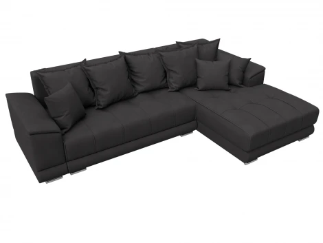 Диван угловой НордСтар правый угол (ДСП,Брус/Пластик/Замша/Коричневый) Лига Диванов 128211