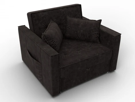 Кресло-кровать Лига-104 (80) (ЛДСП,Брус,Фанера,Велюр/Коричневый) Лига Диванов 134851