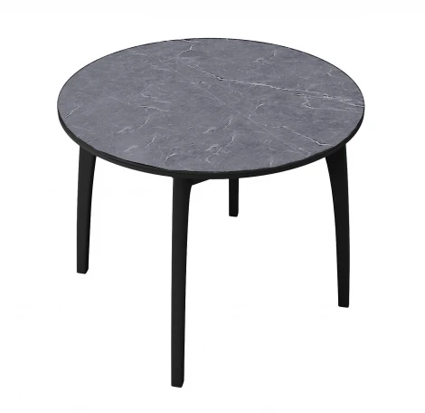Стол DikLine MK46 Керамика Серый мрамор/подстолье черное/опоры черные арт.00-00079589