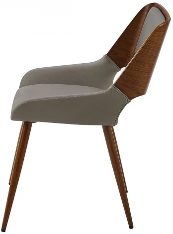 Стул ESF JY1869 серый PU#047/орех/металл/Экокожа,Шпон,Металл