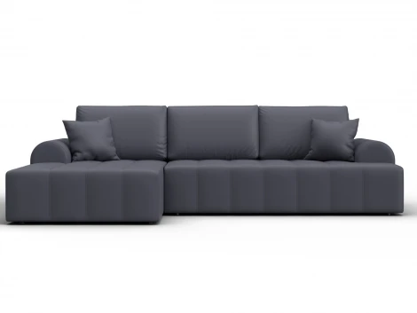 Диван угловой Лига-080 угол левый (ДСП/Пластик/Экокожа/Серый) Лига Диванов 134754L