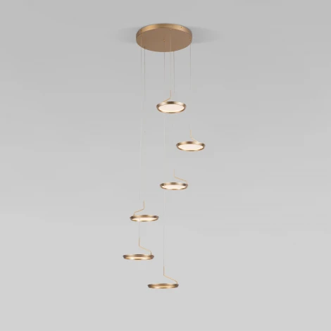 Подвесной светильник каскадный Eurosvet Crespella 90034/6 золото (LED, 220V, на проводе)
