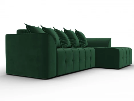 Диван угловой Лига-113 угол правый (ДСП,Велюр/Зеленый) Лига Диванов 136723