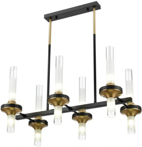 Потолочная люстра на штанге Lumion Tamaresa 8112/12 черный/бронза/прозрачный, металл/стекло G9 12*30W 220V