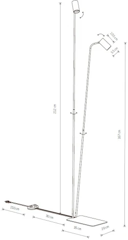 Торшер с выключателем Nowodvorski Mono 7718 (220V)