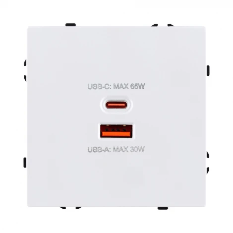 Розетка USB A+C 65W белый матовый Kollinger Eclipse EC-024WH