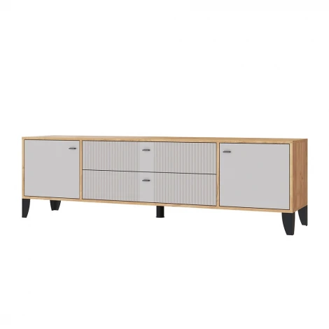 Тумба под телевизор ТЭКС Парус-10, Дуб крафт золотой, Сантьяго софт