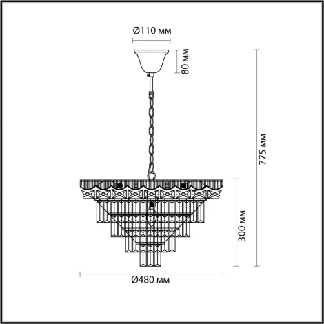 Подвесная люстра Esm? 5233/8 золотой E14 8*40W