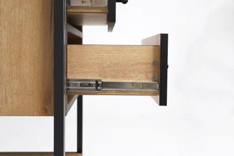 Стеллаж Берген-3, Дуб крафт золотой/Черный, Ивару