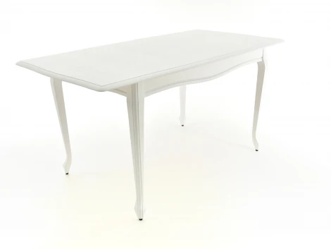 Стол Кабриоль, Эмаль белая/Патина серебро, Аврора