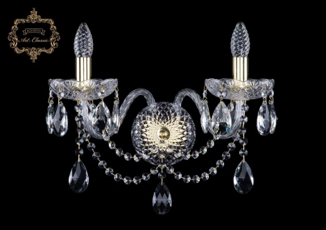 Бра Art Classic 10.12 10.12.2.195.XL.Gd.Sp (220V, хрусталь, подвески, подсвечник, свеча)