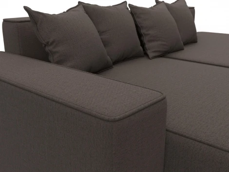 Диван угловой Лига-079 угол левый (ДСП/Пластик/Рогожка/Коричневый) Лига Диванов 129812L