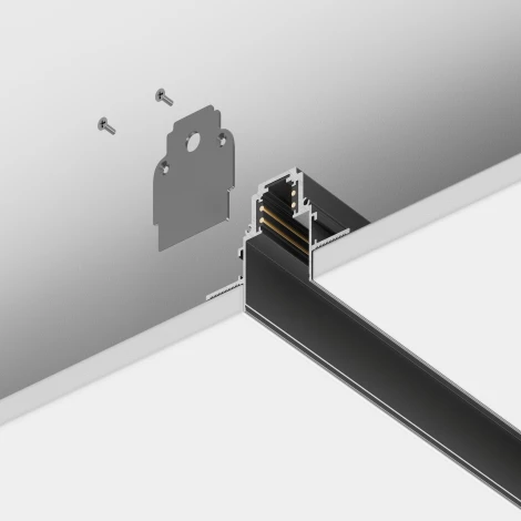 Шинопровод под гипсокартон 2м Gravity встраиваемый черный (магнитный) Maytoni Technical TRX010-422B (48V)