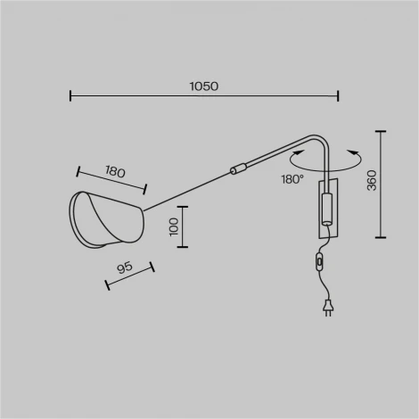 Бра Maytoni Mollis MOD126WL-01B1 (220V, выключатель)