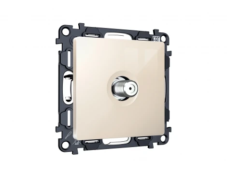 Комплект механизма ТВ-розетки SAT встраиваемый (бежевый глянец) Ambrella Volt QUANT MA313050