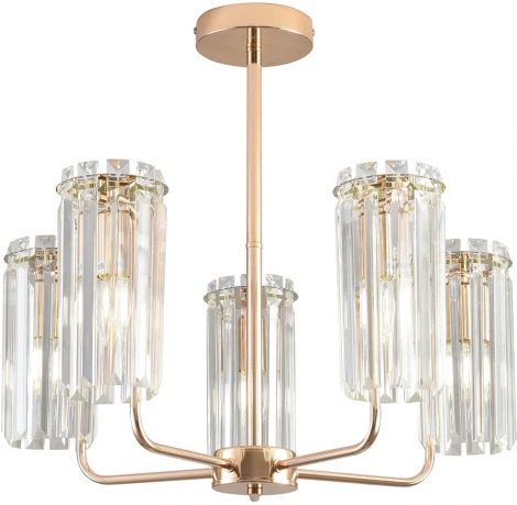 Потолочная люстра на штанге Rivoli Zoe 1064-305 5хЕ14 40 Вт хрусталь