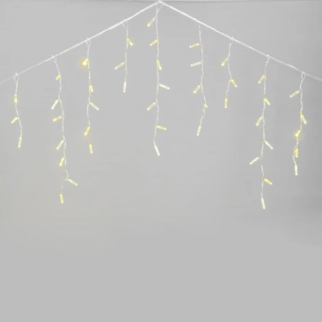 Гирлянда Бахрома с колпачком 3,1 x 0,5 м шампань, 120 LED, провод прозрачный  ПВХ, IP65 Laitcom PIL120CAP-10-2CH