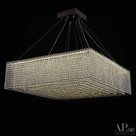 Подвесная люстра светодиодная APL LED Sicilia SH03.80.A.Ni.4000 (220V, хрусталь, на тросе)
