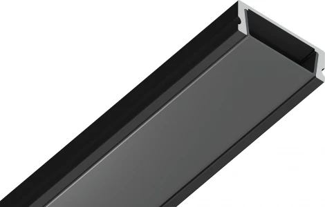 Алюминиевый профиль накладной для светодиодной ленты до 11мм Ambrella Illumination GP1700BK/BK