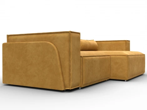 Диван угловой Лига-061 угол правый (ДСП,Брус,Фанера,Велюр/Желтый) Лига Диванов 131144