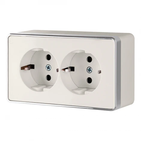 Розетка двойная с заземлением Gallant (слоновая кость) Werkel W5072103 (a051560)
